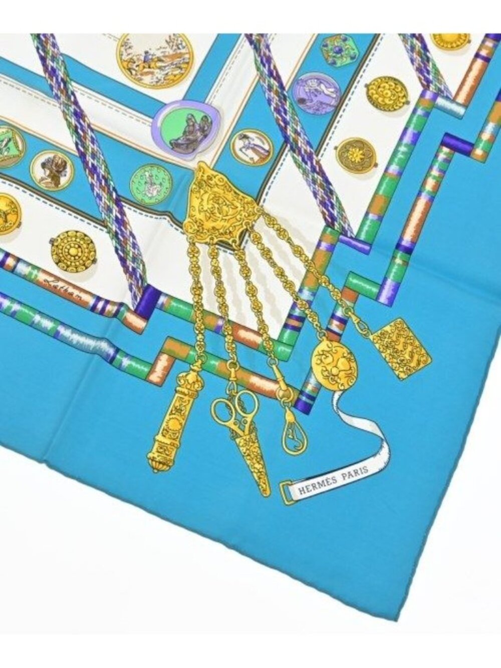 Hermes Bandana Scarf Blue - Picture 4 of 7